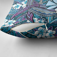 Personalised Hawaii Tribal Humpback Whale Pillow Cover Polu Hibiscus Seamless Pattern LT9 - Polynesian Pride