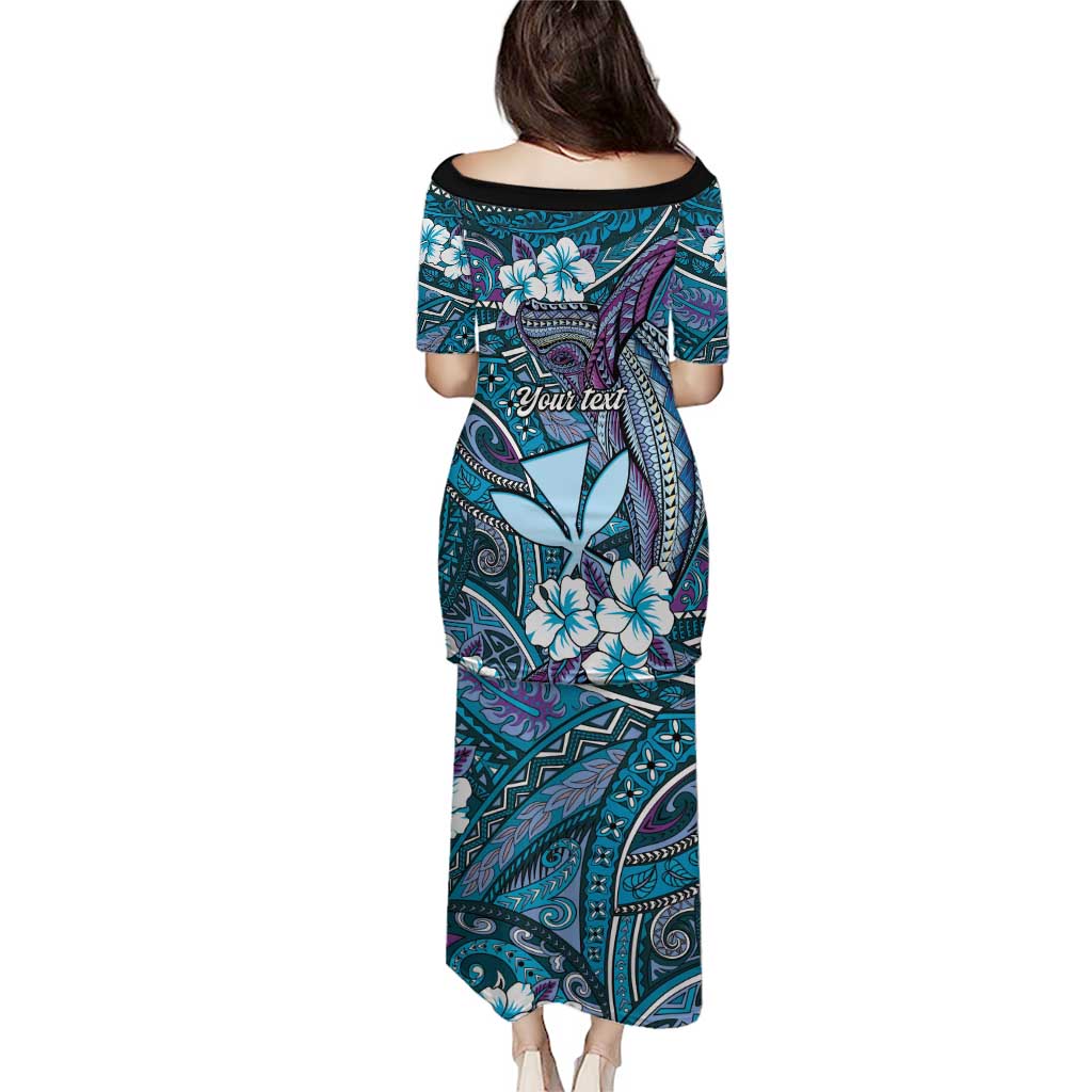 Personalised Hawaii Tribal Humpback Whale Puletasi Polu Hibiscus Seamless Pattern LT9 - Polynesian Pride