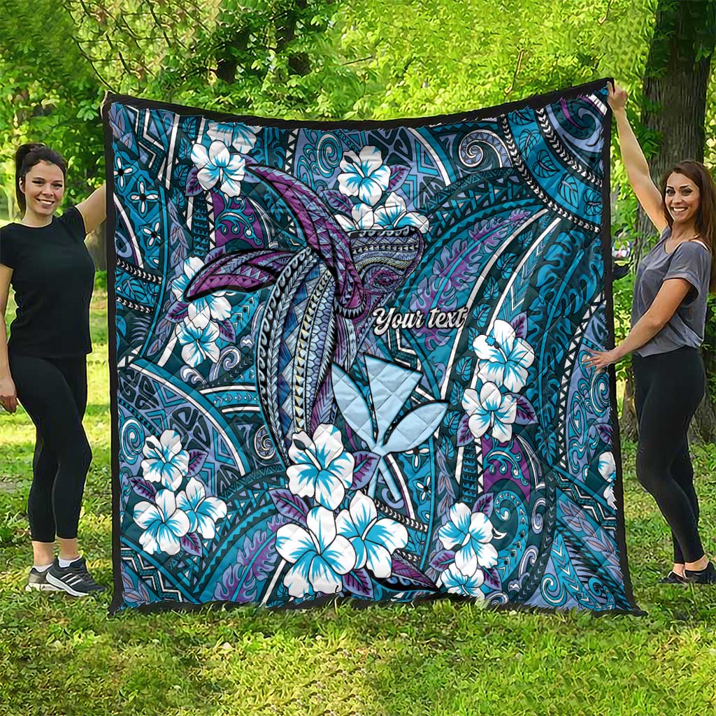 Personalised Hawaii Tribal Humpback Whale Quilt Polu Hibiscus Seamless Pattern LT9 - Polynesian Pride