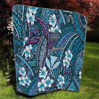 Personalised Hawaii Tribal Humpback Whale Quilt Polu Hibiscus Seamless Pattern LT9 - Polynesian Pride