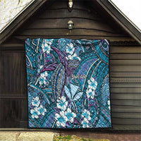 Personalised Hawaii Tribal Humpback Whale Quilt Polu Hibiscus Seamless Pattern LT9 - Polynesian Pride