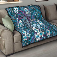 Personalised Hawaii Tribal Humpback Whale Quilt Polu Hibiscus Seamless Pattern LT9 - Polynesian Pride