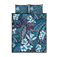 Personalised Hawaii Tribal Humpback Whale Quilt Bed Set Polu Hibiscus Seamless Pattern LT9 - Polynesian Pride