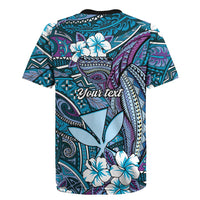 Personalised Hawaii Tribal Humpback Whale Rugby Jersey Polu Hibiscus Seamless Pattern LT9 - Polynesian Pride