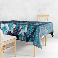 Personalised Hawaii Tribal Humpback Whale Tablecloth Polu Hibiscus Seamless Pattern LT9 - Polynesian Pride