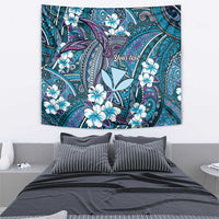 Personalised Hawaii Tribal Humpback Whale Tapestry Polu Hibiscus Seamless Pattern LT9 - Polynesian Pride