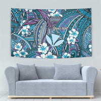 Personalised Hawaii Tribal Humpback Whale Tapestry Polu Hibiscus Seamless Pattern LT9 - Polynesian Pride