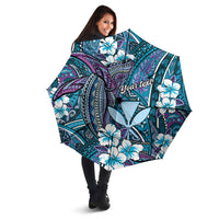 Personalised Hawaii Tribal Humpback Whale Umbrella Polu Hibiscus Seamless Pattern LT9 - Polynesian Pride