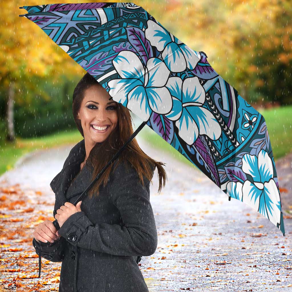 Personalised Hawaii Tribal Humpback Whale Umbrella Polu Hibiscus Seamless Pattern LT9 - Polynesian Pride