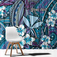 Personalised Hawaii Tribal Humpback Whale Window Curtain Polu Hibiscus Seamless Pattern LT9 - Polynesian Pride