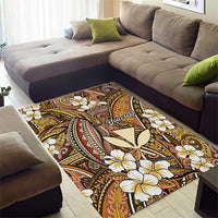 Personalised Hawaii Tribal Humpback Whale Area Rug Melemele Hibiscus Seamless Pattern LT9 - Polynesian Pride