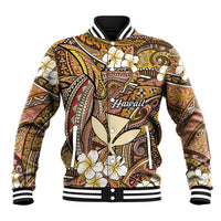Personalised Hawaii Tribal Humpback Whale Baseball Jacket Melemele Hibiscus Seamless Pattern LT9 Unisex Gold - Polynesian Pride