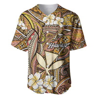 Personalised Hawaii Tribal Humpback Whale Baseball Jersey Melemele Hibiscus Seamless Pattern LT9 Gold - Polynesian Pride