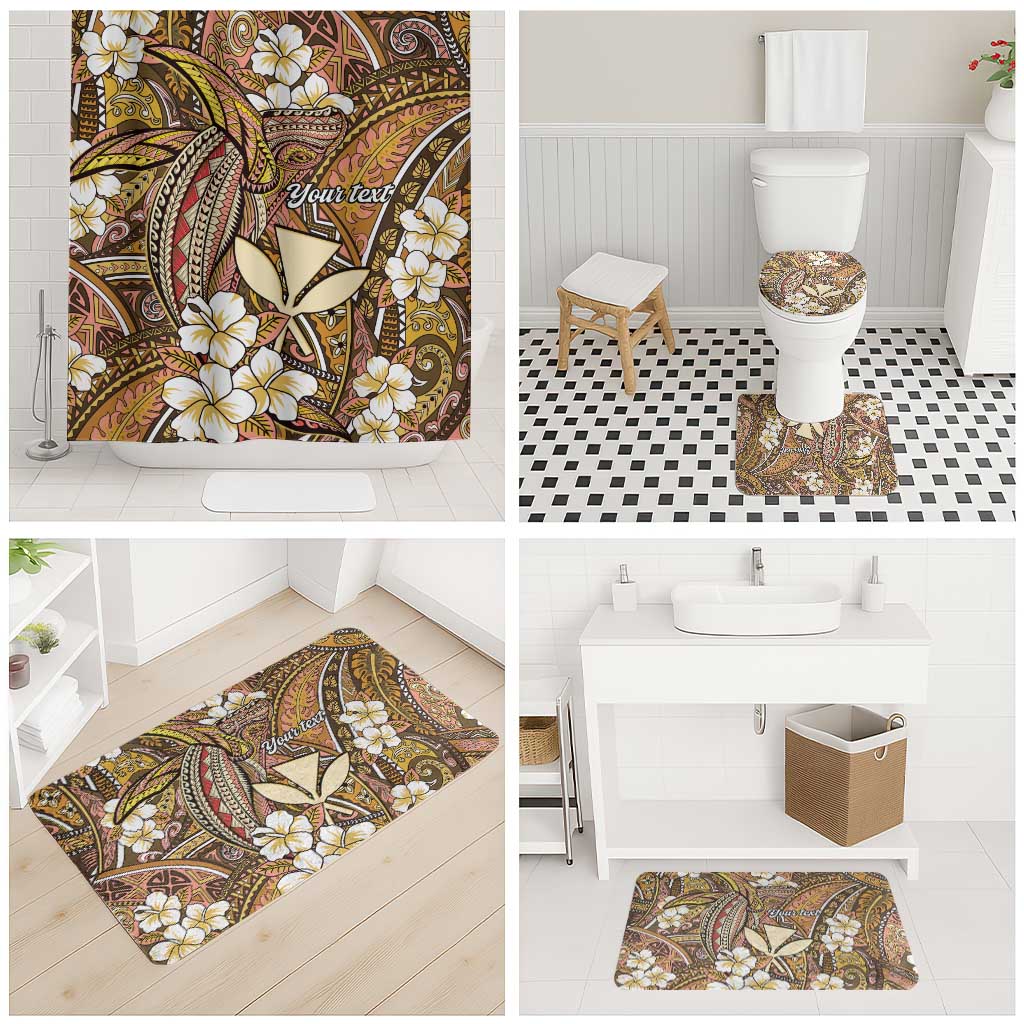 Personalised Hawaii Tribal Humpback Whale Bathroom Set Melemele Hibiscus Seamless Pattern LT9 - Polynesian Pride