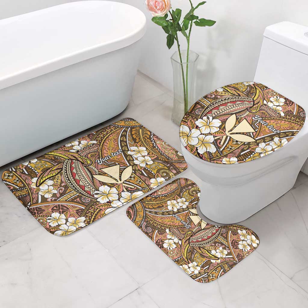 Personalised Hawaii Tribal Humpback Whale Bathroom Set Melemele Hibiscus Seamless Pattern LT9 - Polynesian Pride