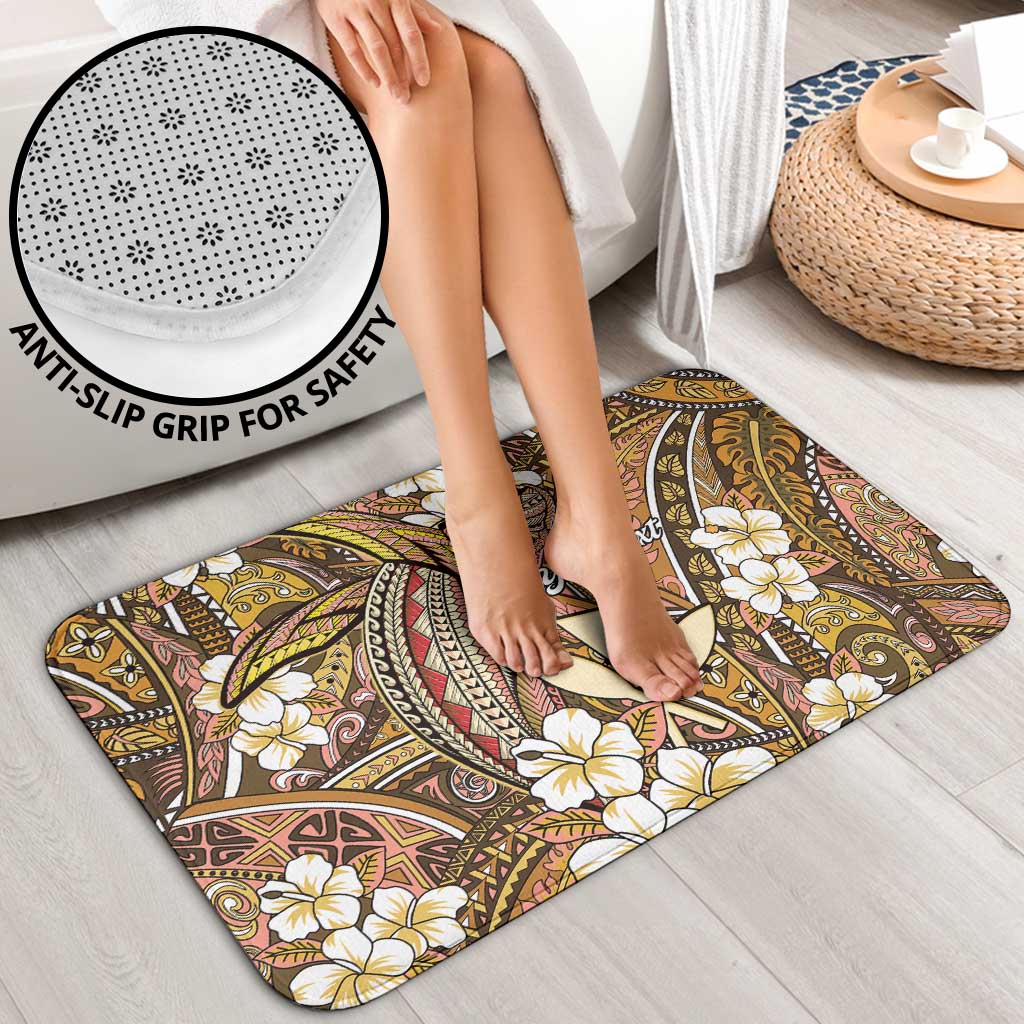 Personalised Hawaii Tribal Humpback Whale Bathroom Set Melemele Hibiscus Seamless Pattern LT9 - Polynesian Pride