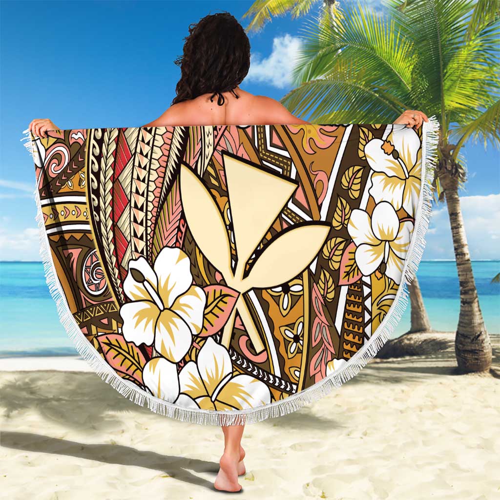 Personalised Hawaii Tribal Humpback Whale Beach Blanket Melemele Hibiscus Seamless Pattern LT9 - Polynesian Pride