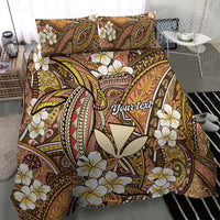 Personalised Hawaii Tribal Humpback Whale Bedding Set Melemele Hibiscus Seamless Pattern LT9 - Polynesian Pride