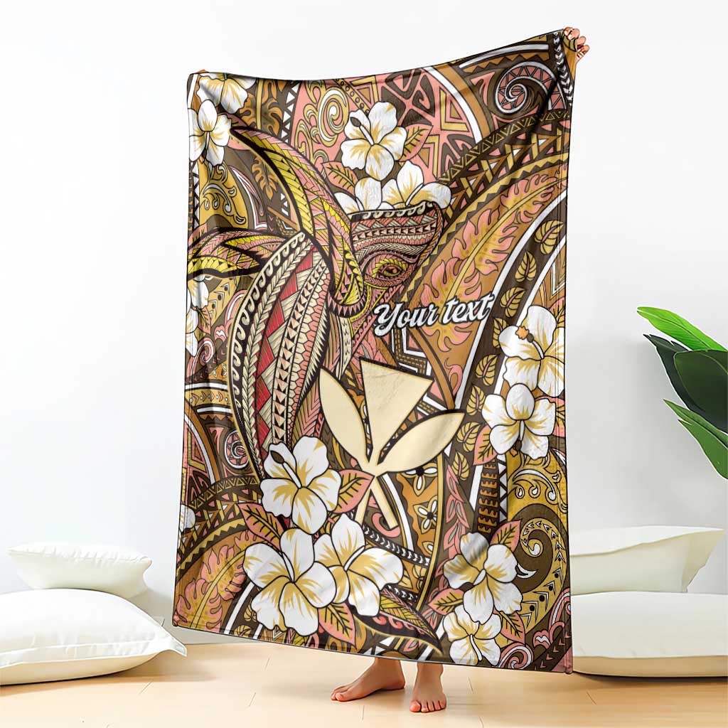Personalised Hawaii Tribal Humpback Whale Blanket Melemele Hibiscus Seamless Pattern LT9 - Polynesian Pride
