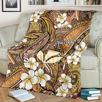 Personalised Hawaii Tribal Humpback Whale Blanket Melemele Hibiscus Seamless Pattern LT9 - Polynesian Pride