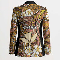 Personalised Hawaii Tribal Humpback Whale Blazer Melemele Hibiscus Seamless Pattern LT9 - Polynesian Pride