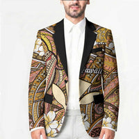 Personalised Hawaii Tribal Humpback Whale Blazer Melemele Hibiscus Seamless Pattern LT9 - Polynesian Pride