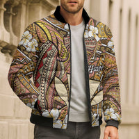 Personalised Hawaii Tribal Humpback Whale Bomber Puffer Jacket Melemele Hibiscus Seamless Pattern LT9 - Polynesian Pride