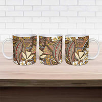 Personalised Hawaii Tribal Humpback Whale Ceramic Mug Melemele Hibiscus Seamless Pattern LT9 - Polynesian Pride