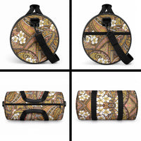 Personalised Hawaii Tribal Humpback Whale Duffle Bag Melemele Hibiscus Seamless Pattern LT9 - Polynesian Pride