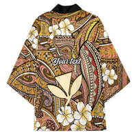 Personalised Hawaii Tribal Humpback Whale Kimono Melemele Hibiscus Seamless Pattern LT9 - Polynesian Pride