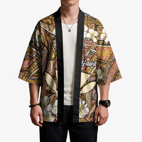 Personalised Hawaii Tribal Humpback Whale Kimono Melemele Hibiscus Seamless Pattern LT9 - Polynesian Pride