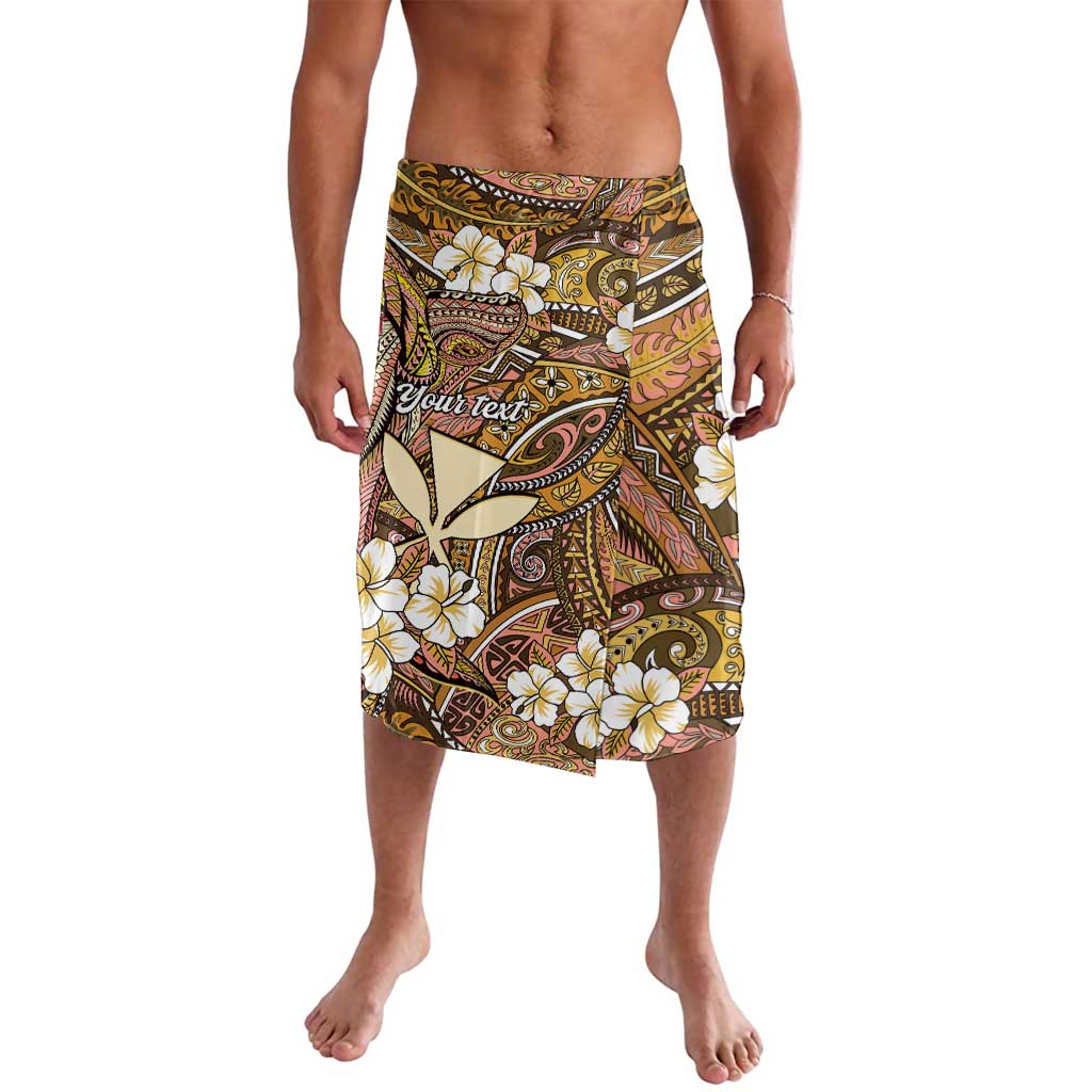 Personalised Hawaii Tribal Humpback Whale Lavalava Melemele Hibiscus Seamless Pattern LT9 Gold - Polynesian Pride