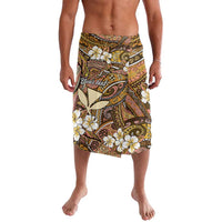 Personalised Hawaii Tribal Humpback Whale Lavalava Melemele Hibiscus Seamless Pattern LT9 Gold - Polynesian Pride