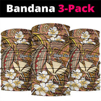 Personalised Hawaii Tribal Humpback Whale Neck Gaiter Melemele Hibiscus Seamless Pattern LT9 package One Size: 25*50cm Gold - Polynesian Pride