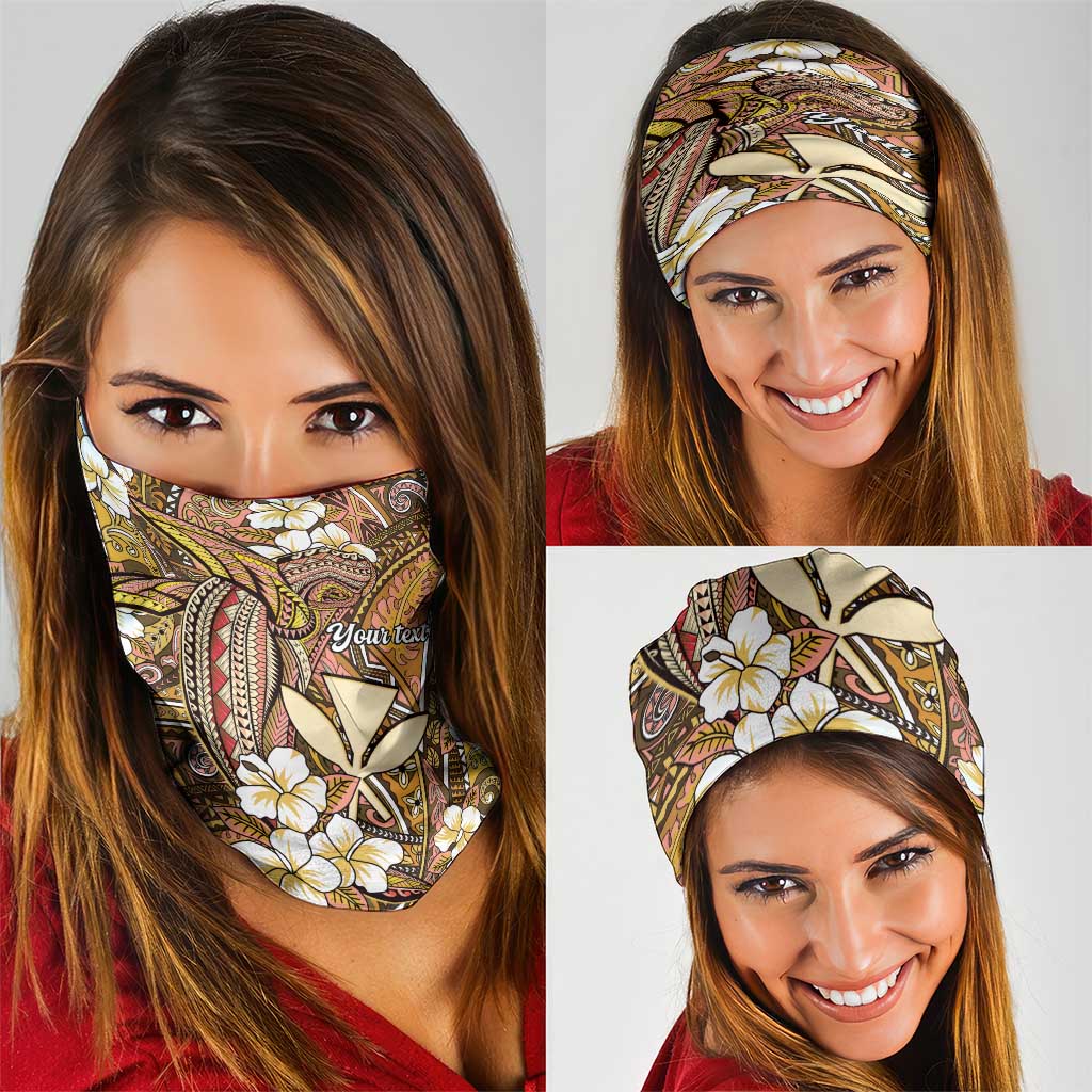 Personalised Hawaii Tribal Humpback Whale Neck Gaiter Melemele Hibiscus Seamless Pattern LT9 - Polynesian Pride