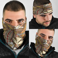Personalised Hawaii Tribal Humpback Whale Neck Gaiter Melemele Hibiscus Seamless Pattern LT9 - Polynesian Pride