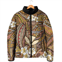 Personalised Hawaii Tribal Humpback Whale Padded Jacket Melemele Hibiscus Seamless Pattern LT9 - Polynesian Pride