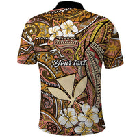 Personalised Hawaii Tribal Humpback Whale Polo Shirt Melemele Hibiscus Seamless Pattern LT9 - Polynesian Pride