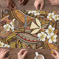 Personalised Hawaii Tribal Humpback Whale Puzzle Melemele Hibiscus Seamless Pattern LT9 - Polynesian Pride