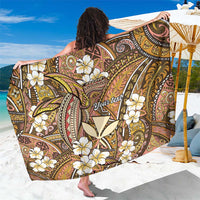 Personalised Hawaii Tribal Humpback Whale Sarong Melemele Hibiscus Seamless Pattern LT9 One Size 44 x 66 inches Gold - Polynesian Pride