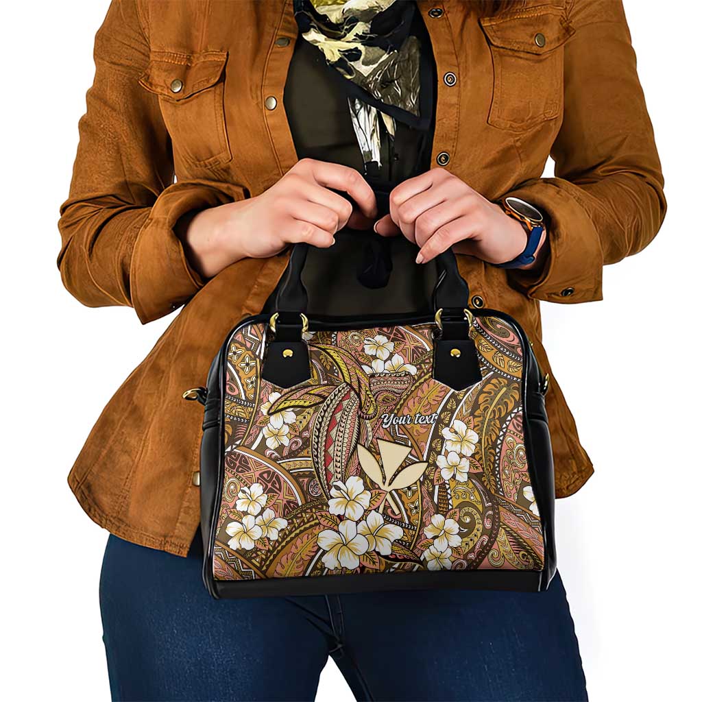 Personalised Hawaii Tribal Humpback Whale Shoulder Handbag Melemele Hibiscus Seamless Pattern LT9 - Polynesian Pride