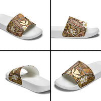 Personalised Hawaii Tribal Humpback Whale Slide Sandals Melemele Hibiscus Seamless Pattern LT9 - Polynesian Pride