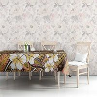 Personalised Hawaii Tribal Humpback Whale Tablecloth Melemele Hibiscus Seamless Pattern LT9 - Polynesian Pride