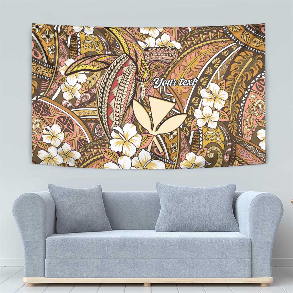 Personalised Hawaii Tribal Humpback Whale Tapestry Melemele Hibiscus Seamless Pattern LT9 - Polynesian Pride