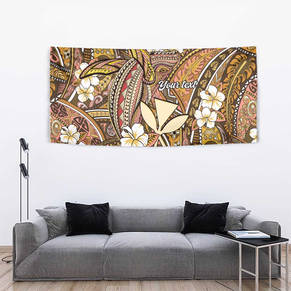 Personalised Hawaii Tribal Humpback Whale Tapestry Melemele Hibiscus Seamless Pattern LT9 - Polynesian Pride