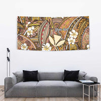 Personalised Hawaii Tribal Humpback Whale Tapestry Melemele Hibiscus Seamless Pattern LT9 - Polynesian Pride