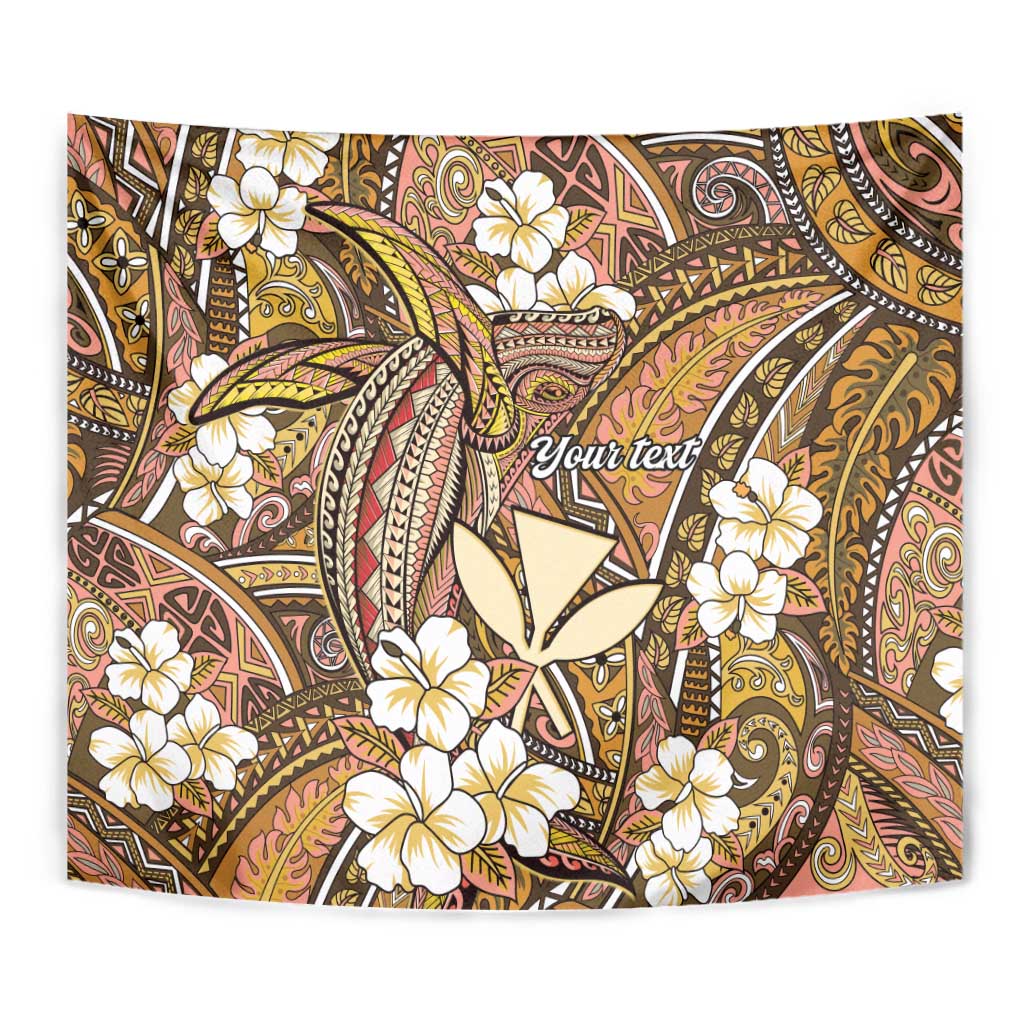 Personalised Hawaii Tribal Humpback Whale Tapestry Melemele Hibiscus Seamless Pattern LT9 - Polynesian Pride