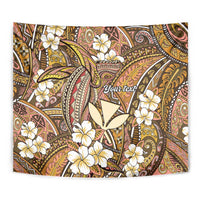 Personalised Hawaii Tribal Humpback Whale Tapestry Melemele Hibiscus Seamless Pattern LT9 - Polynesian Pride