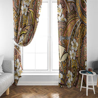 Personalised Hawaii Tribal Humpback Whale Window Curtain Melemele Hibiscus Seamless Pattern LT9 - Polynesian Pride