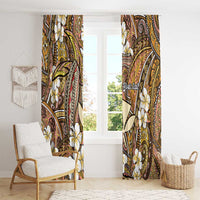 Personalised Hawaii Tribal Humpback Whale Window Curtain Melemele Hibiscus Seamless Pattern LT9 - Polynesian Pride